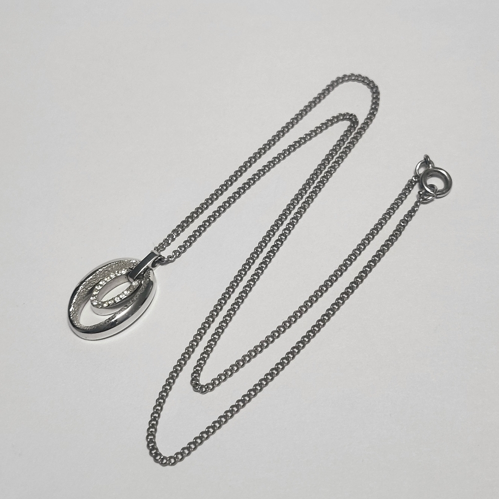 Stainless Steel Double Pendant & Chain Necklace - Picture 3 of 5